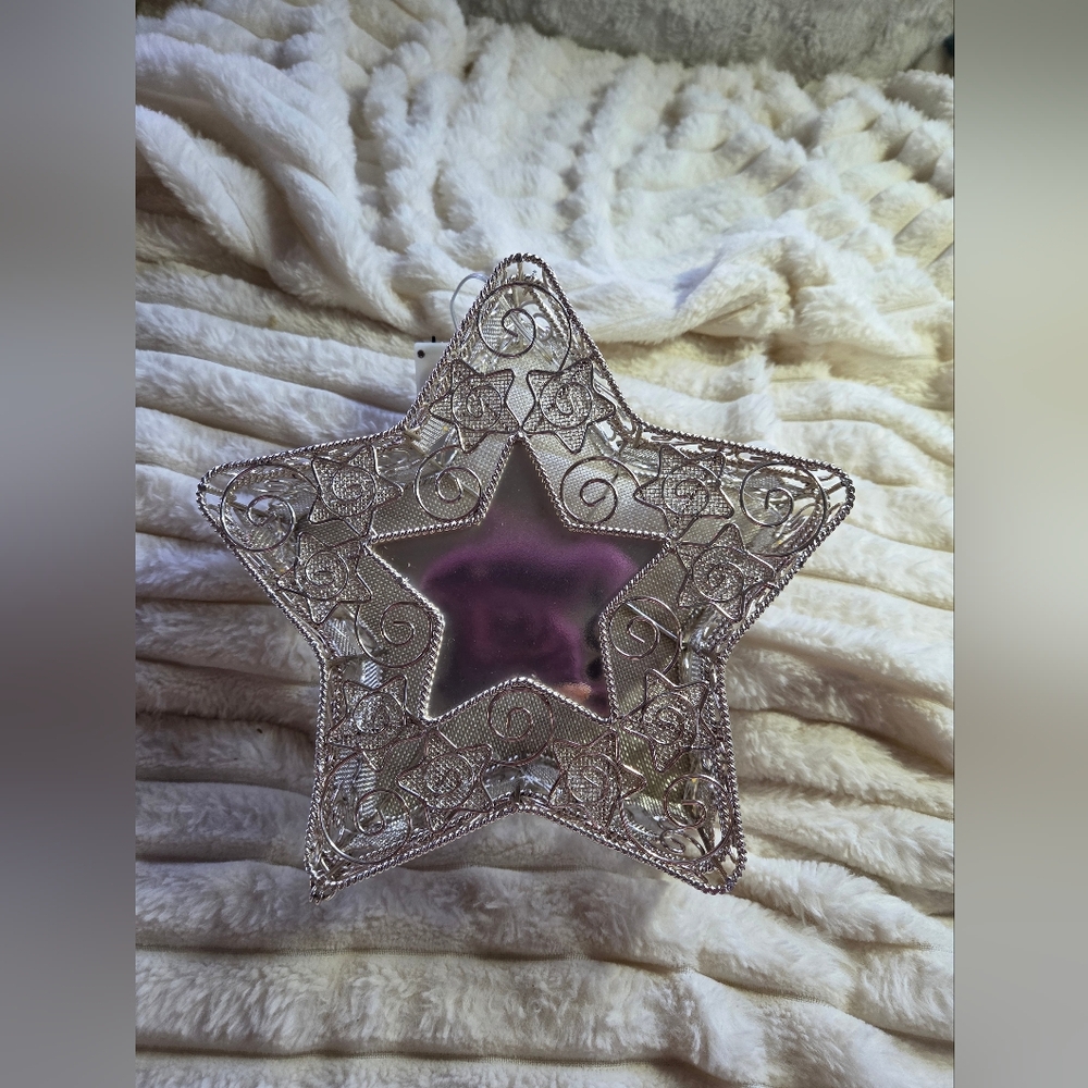 Decorative Twinkle Twinkle LittleStar With  Ornament in Metallic  Silver Jewelry